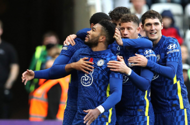 Reece James celebrates in Chelsea's 3-0 win over Newcastle in October.