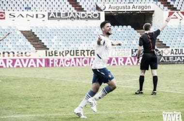 Marc Vales anotó su primer tanto con la camiseta del Real Zaragoza