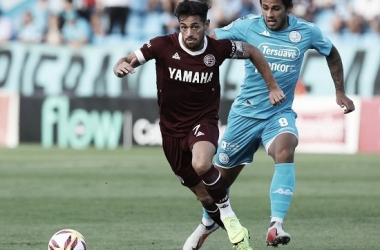 Lautaro Acosta y Marcelo Meli en uno de los últimos enfrentamientos disputados (foto: AFA).&nbsp;
