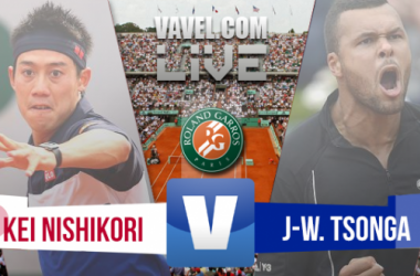 Resultado Nishikori x Tsonga pelas quartas de final de Roland Garros 2015 (2-3)
