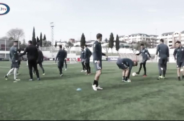 Primera
sesión antes del duelo ante el &nbsp;Real
Sporting