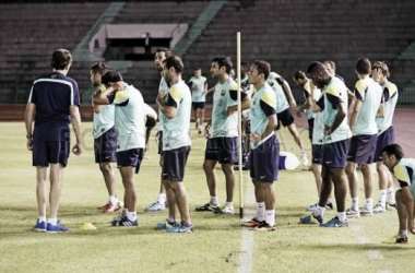 El Barça ya ha entrenado en Bangkok