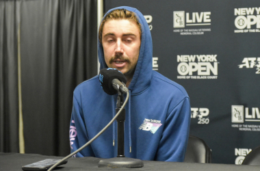 ATP New York Open:&nbsp; Jordan Thompson "managed to get out of trouble" from the baseline in victory over John Isner