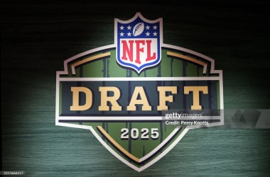 The logo of the 2025 NFL Draft held in Green Bay, Wisconsin. Photo by Perry Knotts/Getty Images