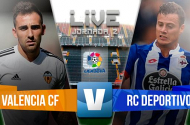Resultado Valencia - Deportivo de La Coruña en la Liga BBVA 2015 (1-1)