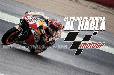 El podio de MotoGP al habla: triplete español en Aragón