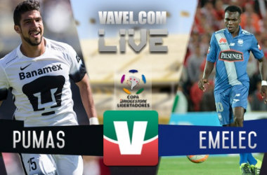 Pumas vence a Emelec por 4-2 con un jugador menos