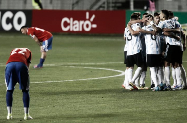 SACÓ CHAPA. La Selección Argentina dejo al borde del precipicio a Chile. Foto: Prensa Selección Argentina&nbsp;
