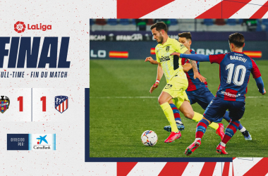 El Levante reduce el margen de ventaja del Atleti en la lucha por el título (1-1)