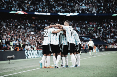 ILUSIONADOS. La Scaloneta y el publico argentino está ilusionado de cara al Mundial. Foto: Tatografía