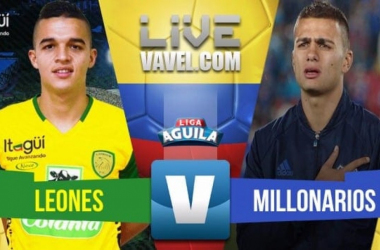 Leones vs Millonarios en vivo online en Liga Águila 2018-I (2-1)