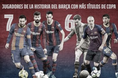 Messi, Sergio y Piqué se convierten en los culés con más Copas de la historia del Club