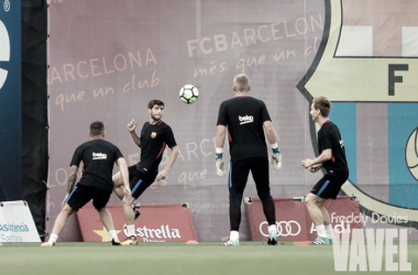 Nuevo entrenamiento con el sorteo de Champions y el partido contra Alavés en el horizonte