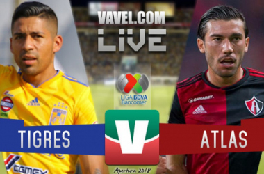 Resultado y goles del partido Tigres 3-1 Atlas en Liga MX 2018