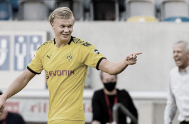 Haaland vibra com gol do Dortmund no fim da partida: "São três pontos importantes"