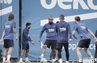 Entrenamiento en el Camp Nou