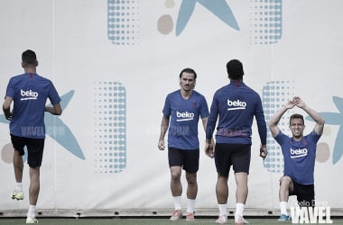 Entreno del FC Barcelona antes de recibir al Atlético de Madrid