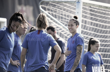 Entrenamiento del FC Barcelona femenino con altas importantes