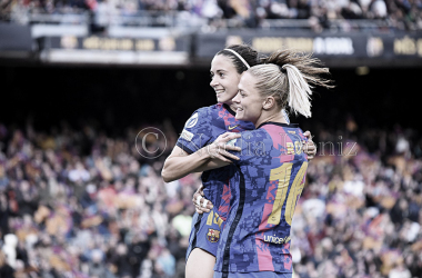 Aitana celebrando un gol con Rolfö / Foto: Noelia Déniz