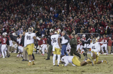 Conrad Ukopina Helps Stanford Cardinal Squeak Past Notre Dame Fighting Irish 38-36