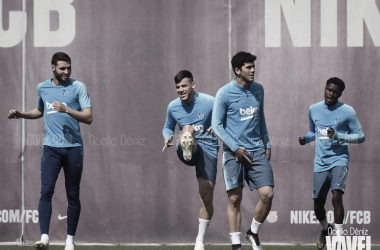El Barça se entrena con cinco del filial 