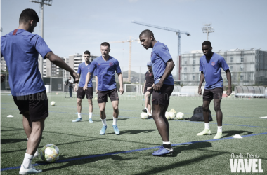 El Barça B se entrena antes de viajar a Ejea