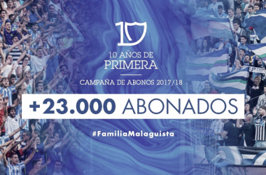 El Málaga supera el número de abonados