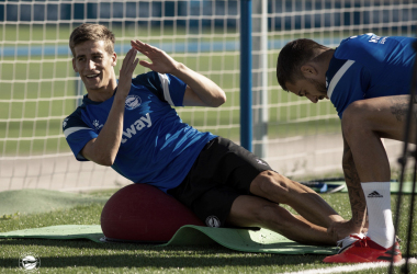 Trabajo físico en la sesión previa a recibir a la SD Huesca&nbsp;