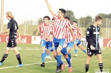 El Sporting celebrar el segundo gol del partido | Foto: Diego Blanco - VAVEL