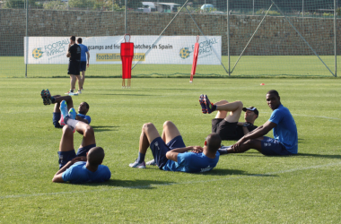 Segunda sesión del Granada CF en Marbella con gimnasio, vídeos y entrenamiento