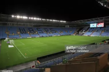 Image is of the CBS Arena, home of Coventry City FC. Taken just before the clubs previous mid-week match against Blackburn Rovers by Lee Parker for Getty images.&nbsp;