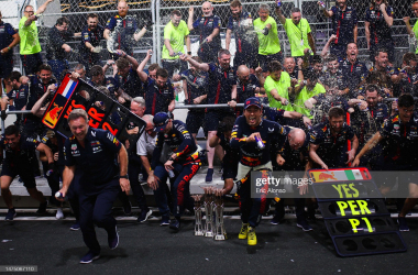 <span style="font-style: normal; text-align: start; caret-color: rgb(8, 8, 8); color: rgb(8, 8, 8); font-family: Lato, sans-serif; font-size: 14px; background-color: rgb(255, 255, 255);">Race winner Sergio Perez of Mexico and Oracle Red Bull Racing, Second placed Max Verstappen of the Netherlands and Oracle Red Bull Racing and the Red Bull Racing team celebrate after the F1 Grand Prix of Saudi Arabia at Jeddah Corniche Circuit on March 19, 2023 in Jeddah, Saudi Arabia.&nbsp;</span><span style="font-style: normal; text-align: start; caret-color: rgb(8, 8, 8); color: rgb(8, 8, 8); font-family: Lato, sans-serif; font-size: 14px; background-color: rgb(255, 255, 255);">(Photo by Eric Alonso/Getty Images)</span>