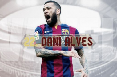 Dani Alves jugó su partido número 350 con la camiseta del FC Barcelona