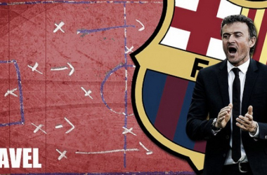 La pizarra de Luis Enrique: dominio total del Barça en Ipurúa