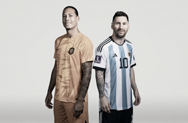 Van Dijk y Messi posando con las camisetas de sus selecciones. || Foto: Getty Images.&nbsp;<div><br></div>