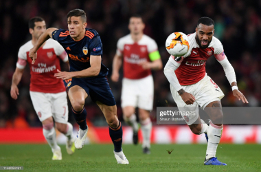 Arsenal 3-1 Valencia: Lacazette and Aubameyang put Gunners in control of semi-final tie