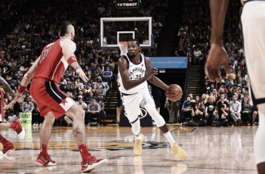 Kevin Durant dá show e comanda vitória dos Warriors sobre os Wizards