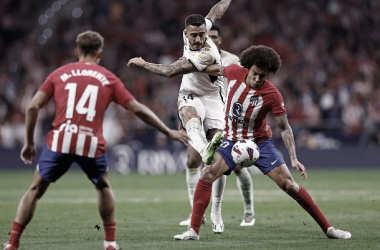 Joselu Mato ante su primer derbi en el Metropolitano / Fuente: Real Madrid
