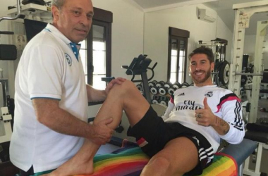 Sergio Ramos sigue recuperándose de sus problemas en el sóleo