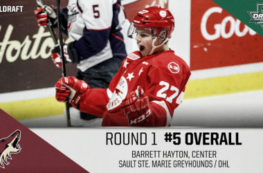 Arizona Coyotes make surprise fifth overall pick choosing Barrett Hayton