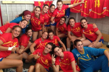 Victoria de España en el último partido del Europeo Júnior Dinamarca 2013