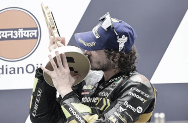 Marco Bezzecchi en el podio del Gran Premio de India/ Fuente: Mooney VR46&nbsp;