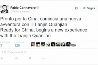 Fabio Cannavaro é o novo treinador do Tianjin Quanjian