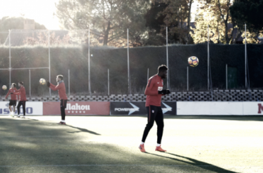 Intensidad acompañada de sustos en el entrenamiento del Atleti