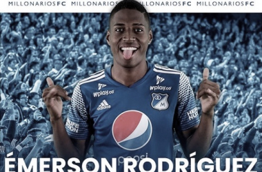 Emerson Rivaldo Rodríguez, jugador destacado de Millonarios ante Envigado FC