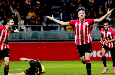 Aimar Duñabeitia tras marcar el gol | Fuente: Twitter @AthleticClub