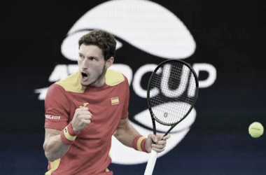 Pablo Carreño en su duelo ante Krajinovic. / Fuente: ATP Cup