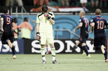 Los jugadores españoles se mostraron abatidos tras la derrota