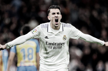 Ceballos celebrando el gol de Asensio || Fuente: Real Madrid
