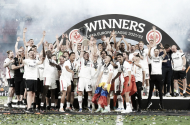 Foto de la celebración del Eintracht // Fuente: Europa League